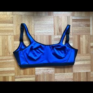 Blue and Black Wacoal Underwire Sports Bra - 38DD